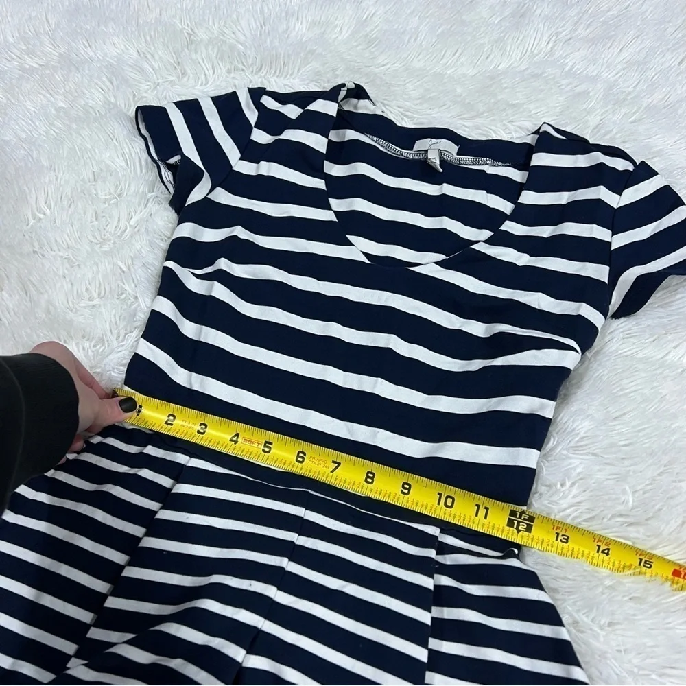 Joie Chikara California Stripe Dress Navy V Neck